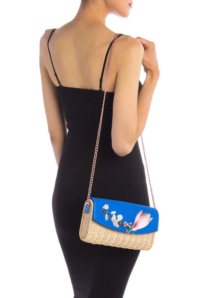 Ted Baker London HAARLEY HARMONY STRAW CROSSBODY CLUTCH