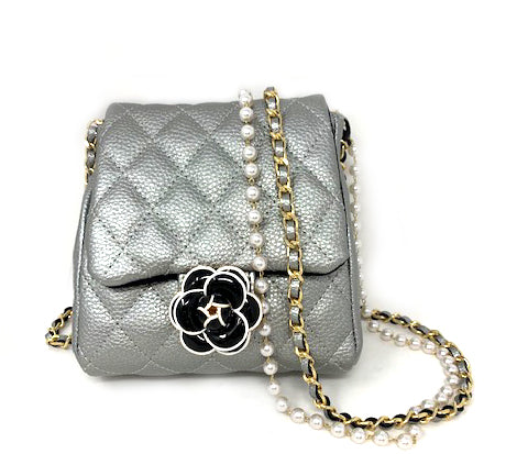 INZI | Pearl and Flower Quilted Crossbody