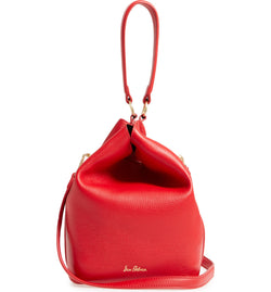 SAM EDELMAN | Renee Leather Bucket Bag Lipstick Red