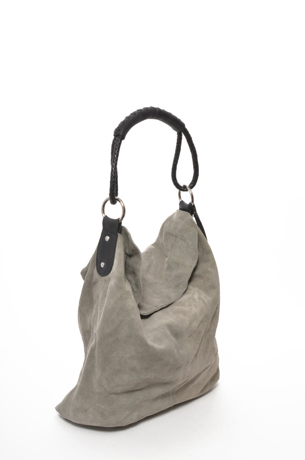 HL LEATHER | Suede Hobo Grey
