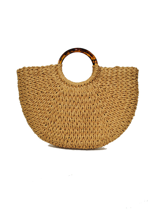 Natural Straw | Tortoise Shell Hand Carry