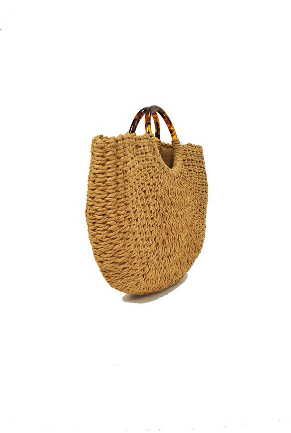 Natural Straw | Tortoise Shell Hand Carry