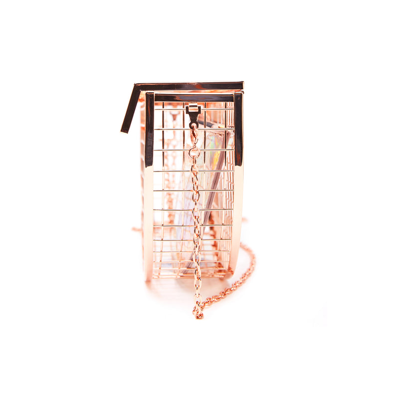 METAL CAGE | Rose Gold Clutch