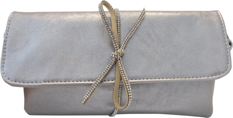 Sondra Roberts Silver Clutch – Classy Bag Lady - Main Image