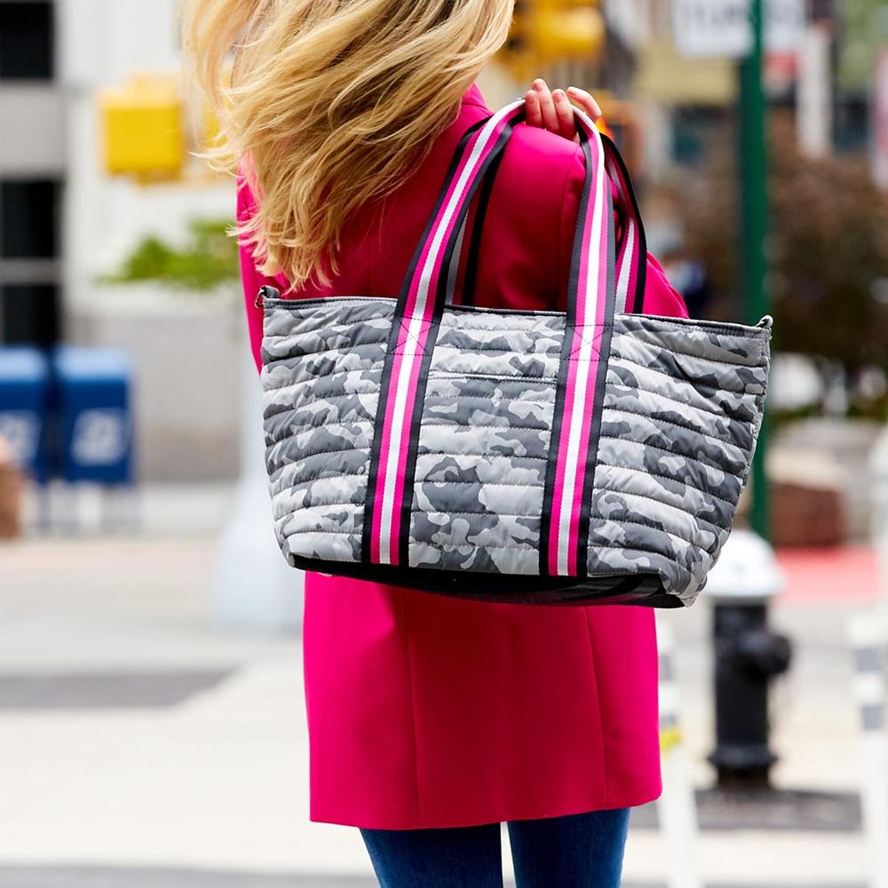 Think royln wingman glossy quilted tote bag store
